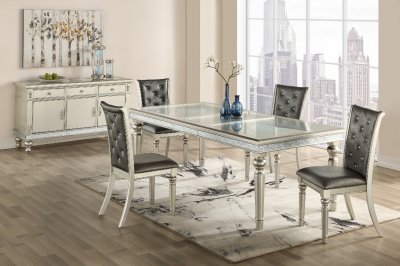 D3355DT Dining Set 5Pc in Metallic by Global w/Options