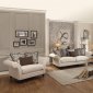 Vicarrage Sofa 8456 in Cream Fabric by Homelegance w/Options