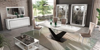 Elite Dining Table in White by ESF w/Options [EFDS-Elite White]