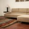 Tan Fabric Modern Sectional Sofa w/Adjustable Backrests