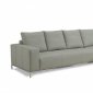 Linea Sectional Sofa in Grey Leather by Whiteline