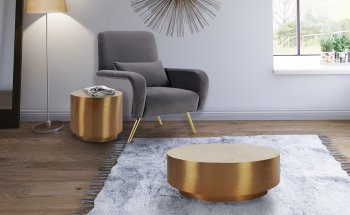 Presley Coffee Table 209 in Golden Tone by Meridian w/Options [MRCT-209 Presley]