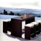 Black Weave Modern 7Pc Outdoor Bar/Dinette Set