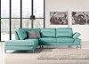 Verona 1332 Sectional Sofa in Aqua Fabric by At Home USA