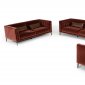 Ansted Sofa Set 3Pc in Brown Velour Fabric by VIG