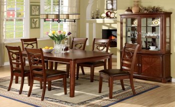 CM3149T Carlton I Dining Table 7Pc Set in Brown Cherry w/Options [FADS-CM3149T Carlton I]