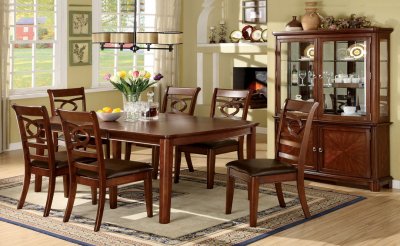 CM3149T Carlton I Dining Table 7Pc Set in Brown Cherry w/Options