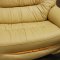 Beige Leather Modern Elegant Sofa with Curved Armrests