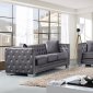 Reese 648GRY Sofa in Grey Velvet Fabric w/Optional Items