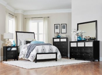 Odelia Bedroom Set 1708BK in Black & Pearl by Homelegance [HEBS-1708BK-Odelia]