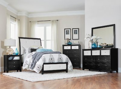 Odelia Bedroom Set 1708BK in Black & Pearl by Homelegance