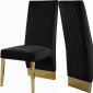 Porsha Dining Chair 755 Set of 2 Black Velvet Fabric by Meridian