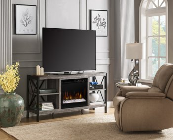 Ramona Electric Fireplace Media Console by Dimplex w/Crystals [SFDX-Ramona Crystals]