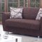 Boston Sofa Bed & Loveseat Set in Brown Fabric w/Options