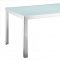 Black or White Glass Top Dining Table with Brushed Steel Frame