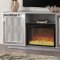 Yonit Electric Fireplace Media Console in Silver