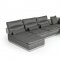 Panorama Sectional Sofa in Grey Fabric & Leather by VIG