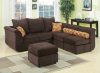 Chocolate Chenille Fabric Modern Sectional Sofa w/Options