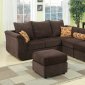 Chocolate Chenille Fabric Modern Sectional Sofa w/Options