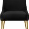 Owen Dining Chair 744 Set of 2 Black Velvet Fabric by Meridian