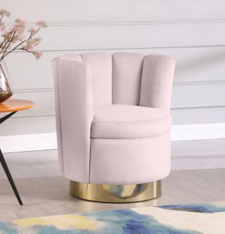 Lily Accent Chair 578 in Pink Velvet by Meridian