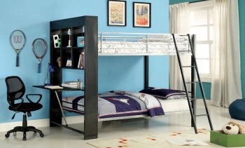 CM-BK2009 Langley Bunk Bed w/Bookcase & Folding Desk [FAKB-CM-BK2009 Langley]