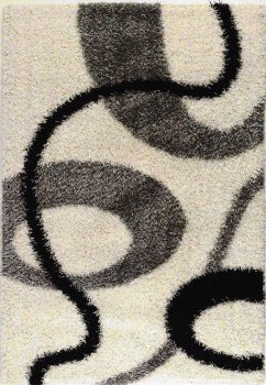 Modern M6007 Cream-Black Area Rug [IKRU-M6007-CREAM-BLACK]