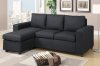 F7490 Reversible Sectional Dark Slate Linen-Like Fabric by Boss