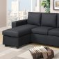 F7490 Reversible Sectional Dark Slate Linen-Like Fabric by Boss