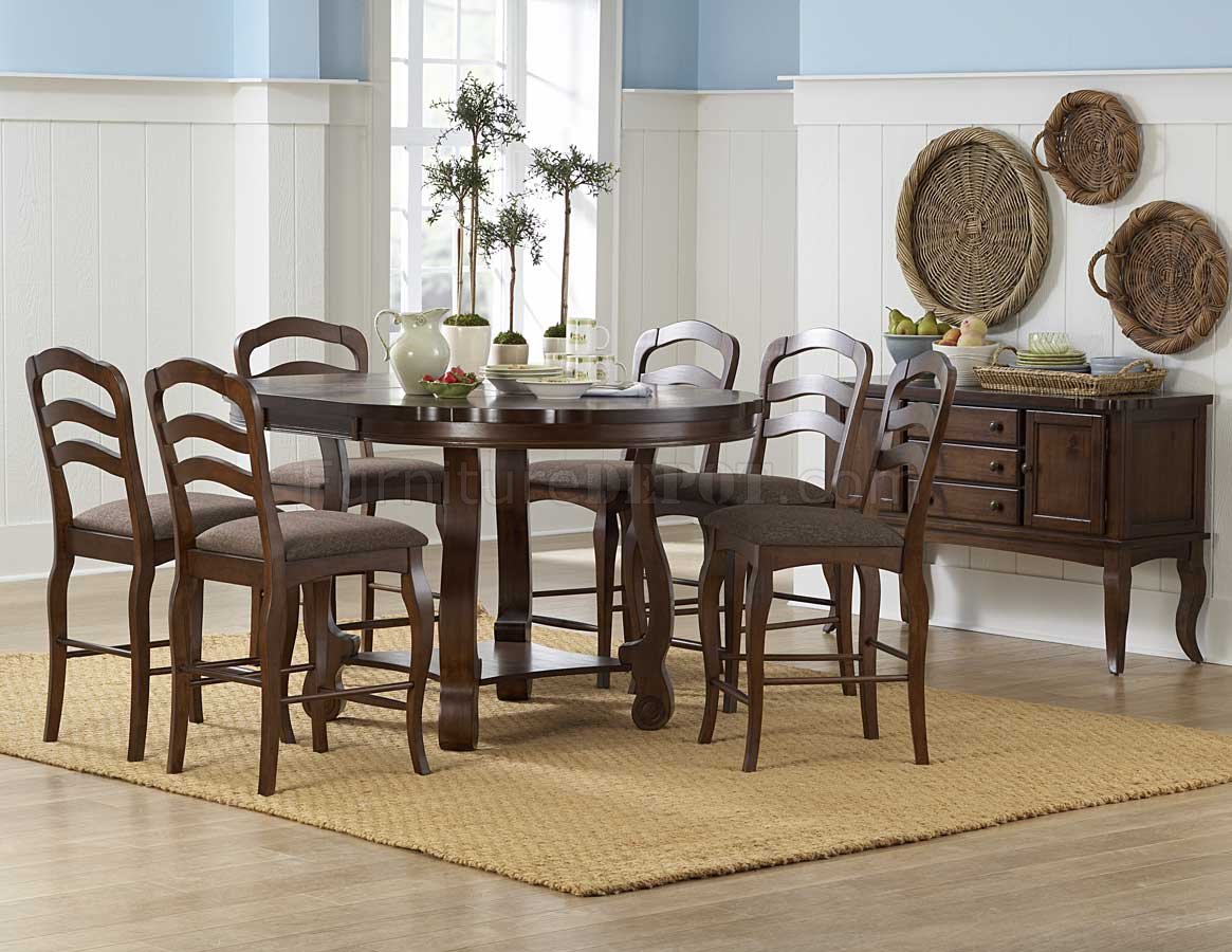 Rich Walnut Finish Modern Counter Height Dining Table Woptions 0670