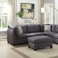 Laurissa Sectional Sofa w/Ottoman 54375 Light Charcoal by Acme