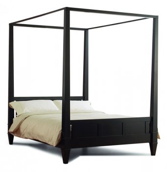 Dark Cappuccino Finish Contemporary Bed With Bedposts [LSB-WILSHIRE BED]