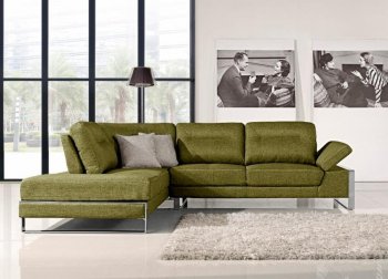 1332 Verona Sectional Sofa in Green Fabric by At Home USA [AHUSS-1332 Green Verona]