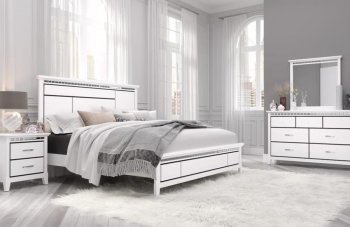 Ava Bedroom Set 5Pc in White by Global w/Options [GFBS-Ava White]