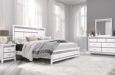 Ava Bedroom Set 5Pc in White by Global w/Options