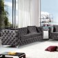 Scarlett Sofa 663 in Grey Velvet Fabric by Meridian w/Options