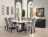 Recusson Marble Top Dining Table 60825 in Dark Oak by Acme