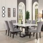 Recusson Marble Top Dining Table 60825 in Dark Oak by Acme