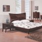 Distressed Cherry High Gloss Finish Stylish Bedroom Set