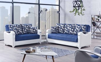 Mobetto Sofa Bed Convertible in Navy Blue Fabric by Mobista [MTSB-Mobetto Navy Blue]