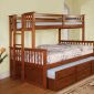 CM-BK458F-OAK University I Twin/Full Bunk Bed in Oak