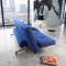 Wing Sofa Bed in Soft Sapphire Fabric by Innovation w/Steel Legs