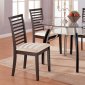 Round Glass Top Modern Dinette Table w/Dark Cappuccino Trims