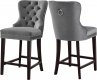 Nikki Stool 741 Set of 2 in Grey Velvet Fabric by Meridian