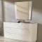 High Gloss Finish White Bedroom Set with Round Nightstands