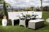 Wisheka Outdoor Patio Dining 3Pc Set CM-OT2102 in White Fabric