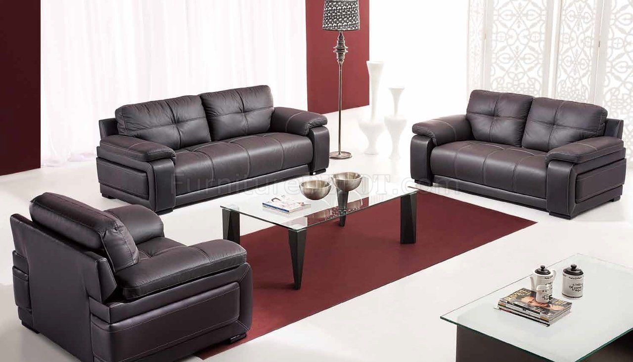 Lisa Sofa in Brown Bonded Leather w/Optional Loveseat & Chair