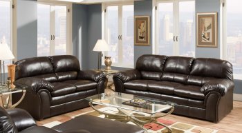 Vintage Bonded Leather Sofa & Loveseat Set w/Heavily Padded Back [UDS-6159-Vintage]