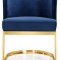 Gianna Dining Chair 718 Set of 2 Navy Velvet Fabric by Meridian