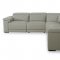 Palinuro Motion Sectional Sofa in Grey Full Leather by VIG